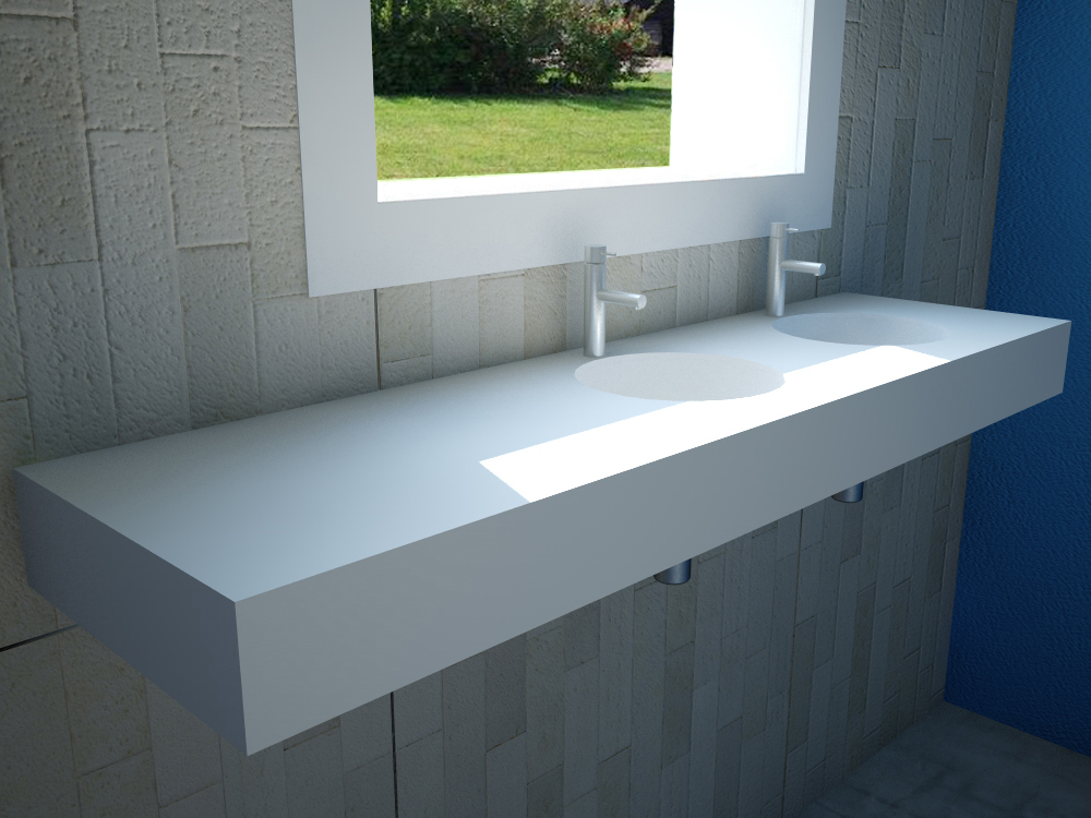 Encimera de bao Solid Surface a medida